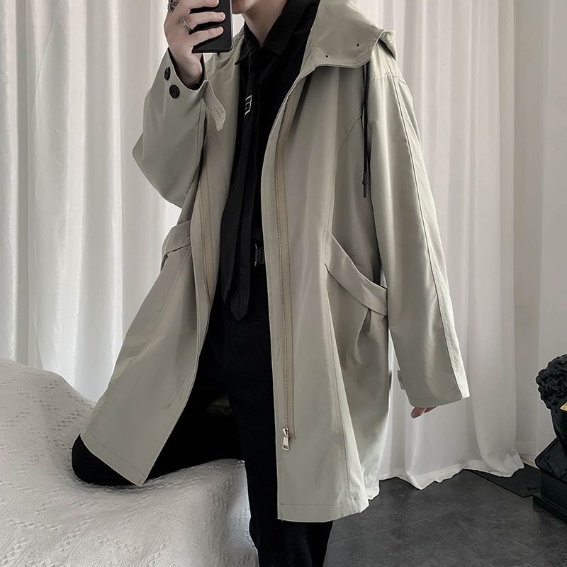 Áo Khoác Nam Chống Nước Có Nón Trùm Đầu Phong Cách Hàn Quốc
