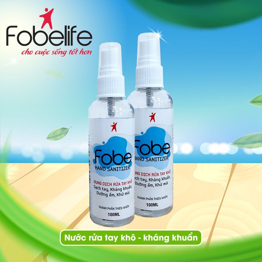 FOBE HAND SANITIZER – Dung dịch rửa tay khô, giúp làm sạch da, kháng khuẩn, dưỡng ẩm và khử mùi (100ml)