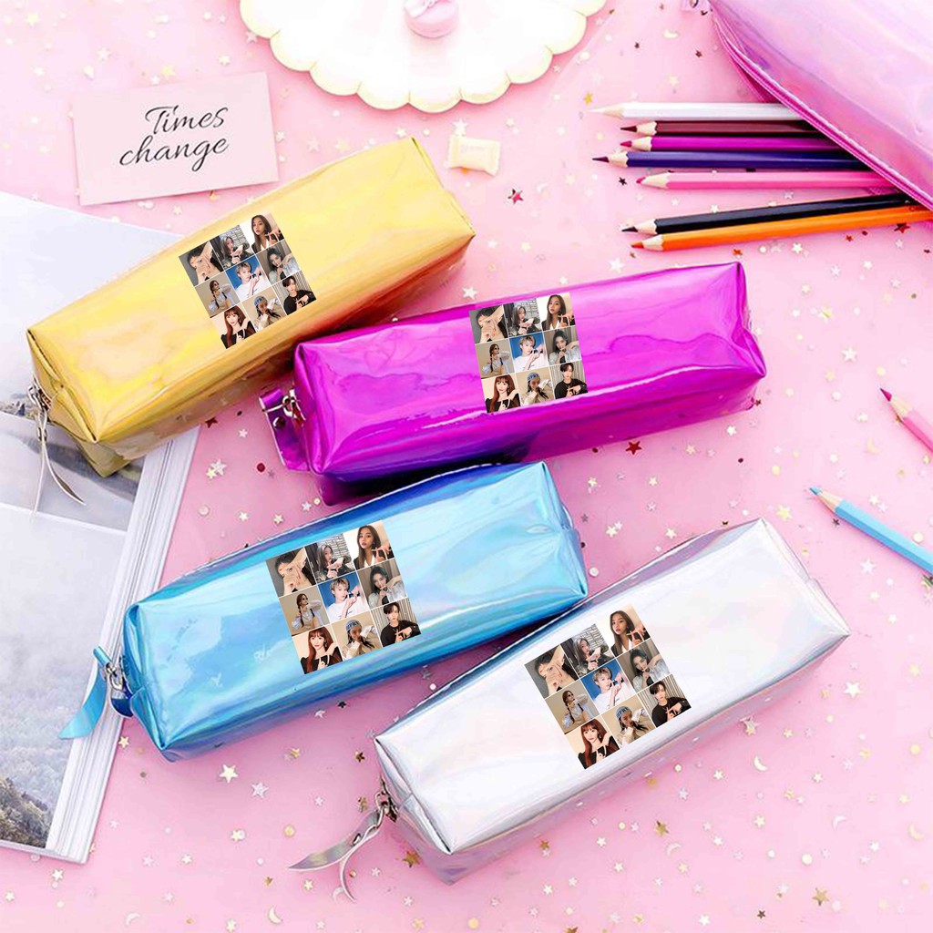 Hộp túi đựng bút hologram NHŨ in hình nhóm nhạc nữ THE9 THE NINE hologram thần tượng idol xinh xắn đi học