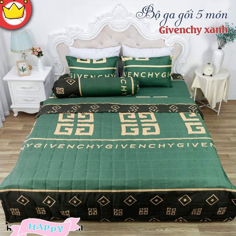 [4 món] Bộ ga gối vỏ gối ôm cottong poly bò sữa trắng đủ kích thước m6 m8 2m