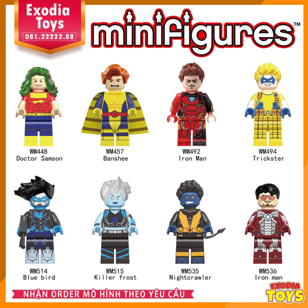 Xếp hình Minifigure Siêu anh hùng vũ trụ Marvel và DC Comics - Đồ Chơi Lắp Ghép Sáng Tạo - WM6028