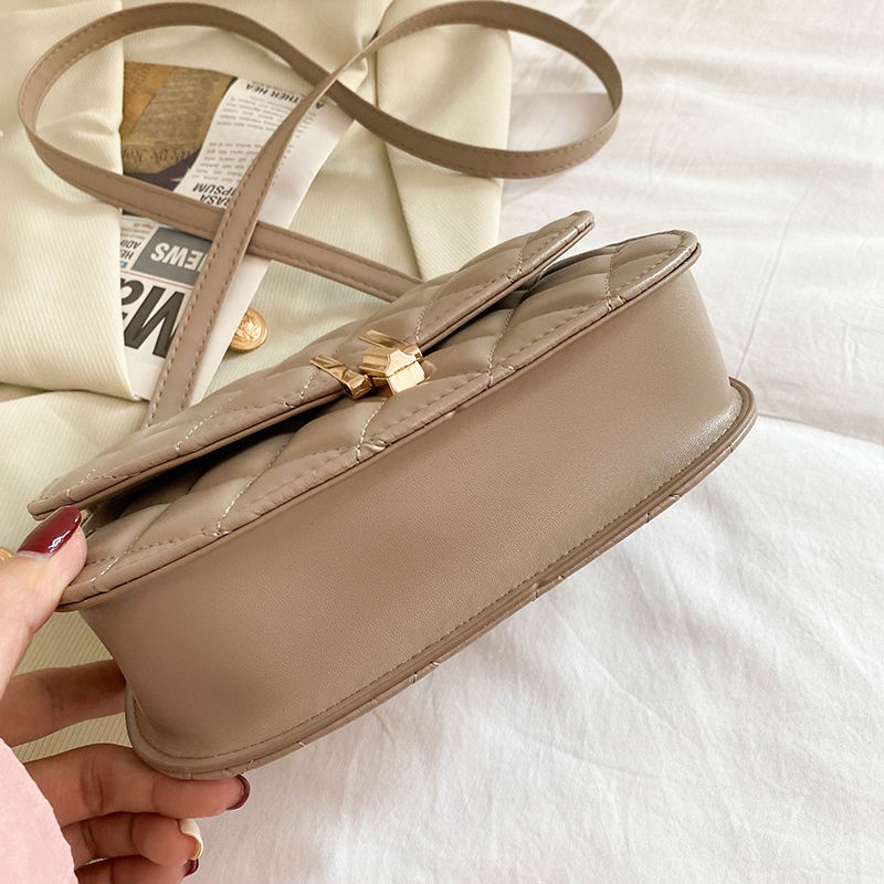 Túi đeo chéo IELGY đựng điện thoại mềm họa tiết hình thoi đơn giản dễ phối đồ tùy chọn màu sắc cho nữ