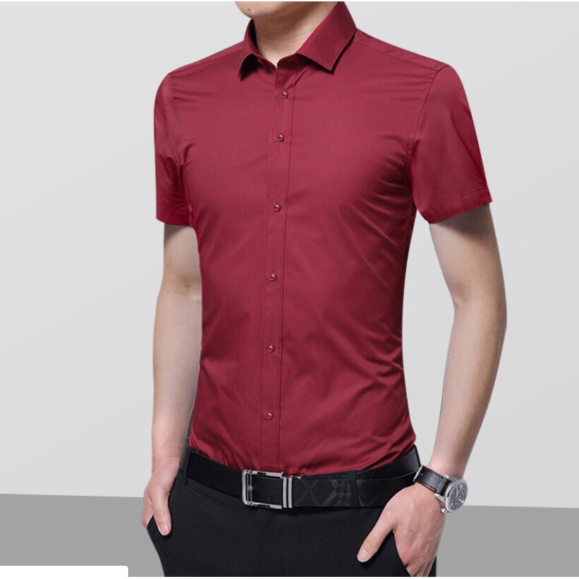 Sơ mi ngắn trơn nhiều mẫu form Hàn Quốc | BigBuy360 - bigbuy360.vn