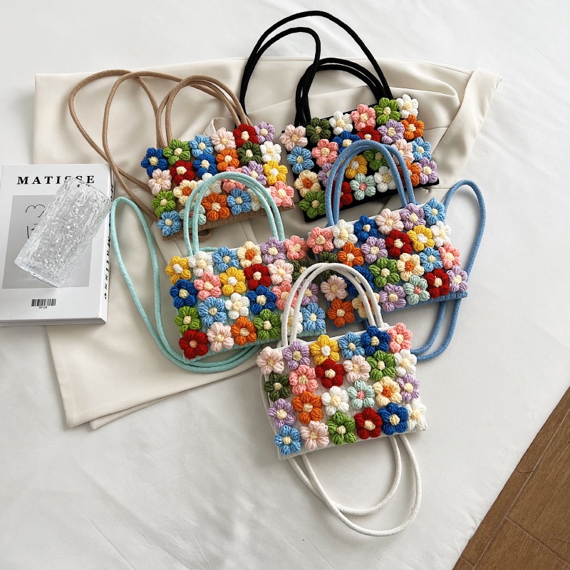 Túi Đeo Chéo Hình Vuông Nhỏ Gọn Nhẹ Thêu Họa Tiết Thời Trang Cho Nữ