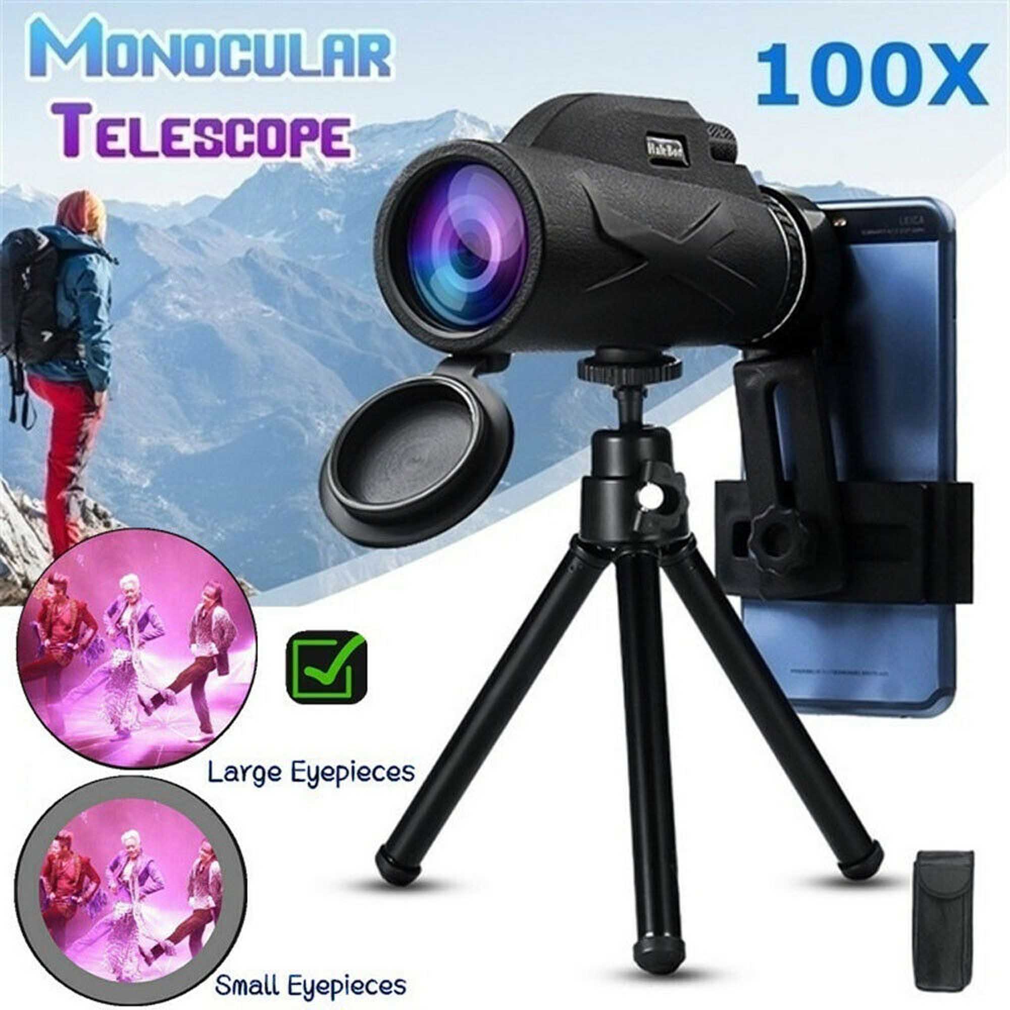 Ống Nhòm 80x100 Hd + Chân Tripod + Kẹp Điện Thoại