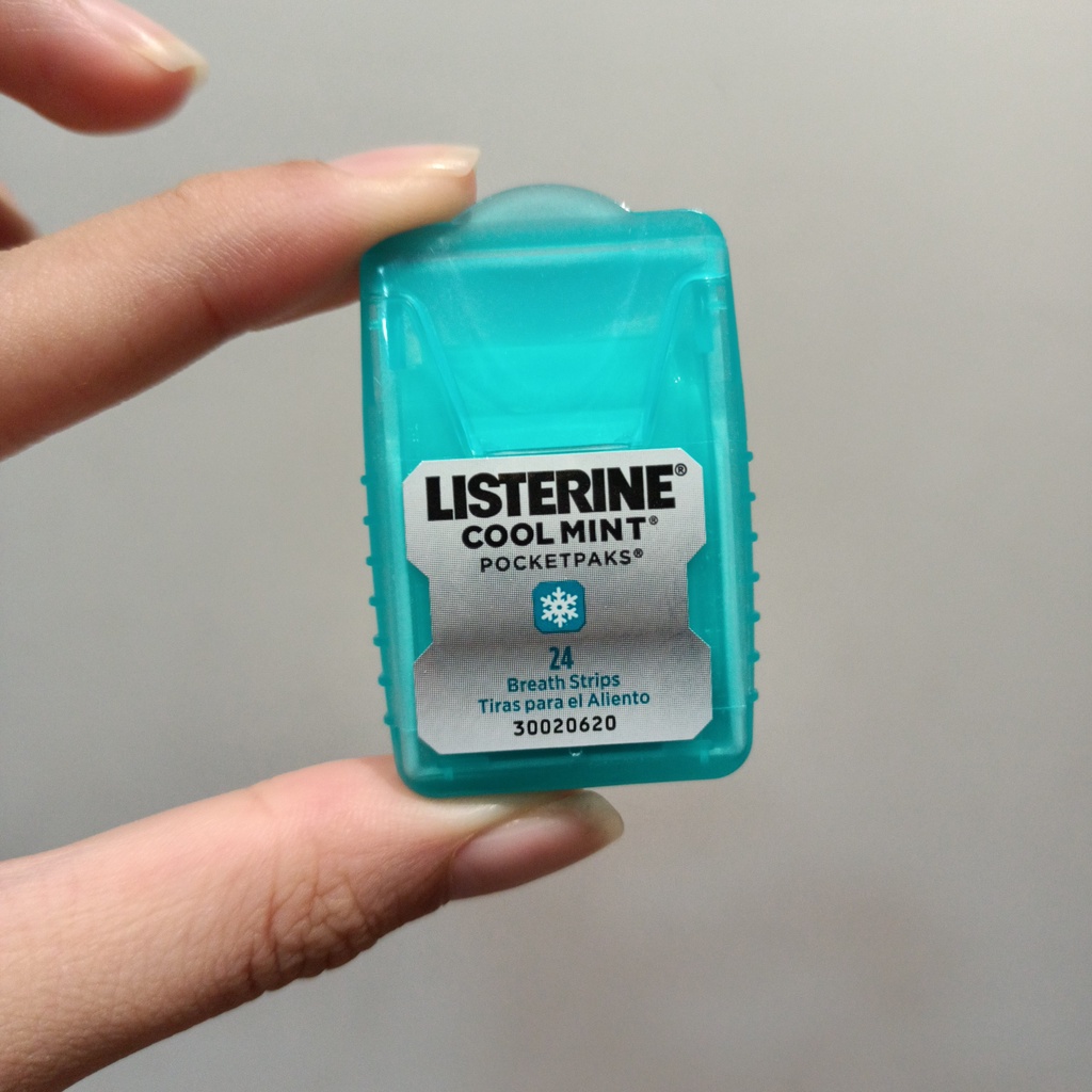 Miếng ngậm thơm miệng Listerine Pocketpaks Cool Mint Set 3 Vỉ 72 miếng