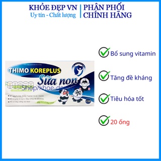 Tăng sức đề kháng cho bé Thimo Koreplus sữa non hỗ trợ tiêu hóa, giúp ăn ngủ ngon – Hộp 20 ống