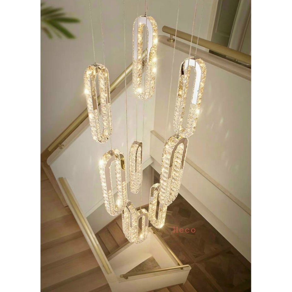 Đèn thả phale K9 cao cấp, đèn thông tầng HIỆN ĐẠI trang trí nội thất SANG TRỌNG