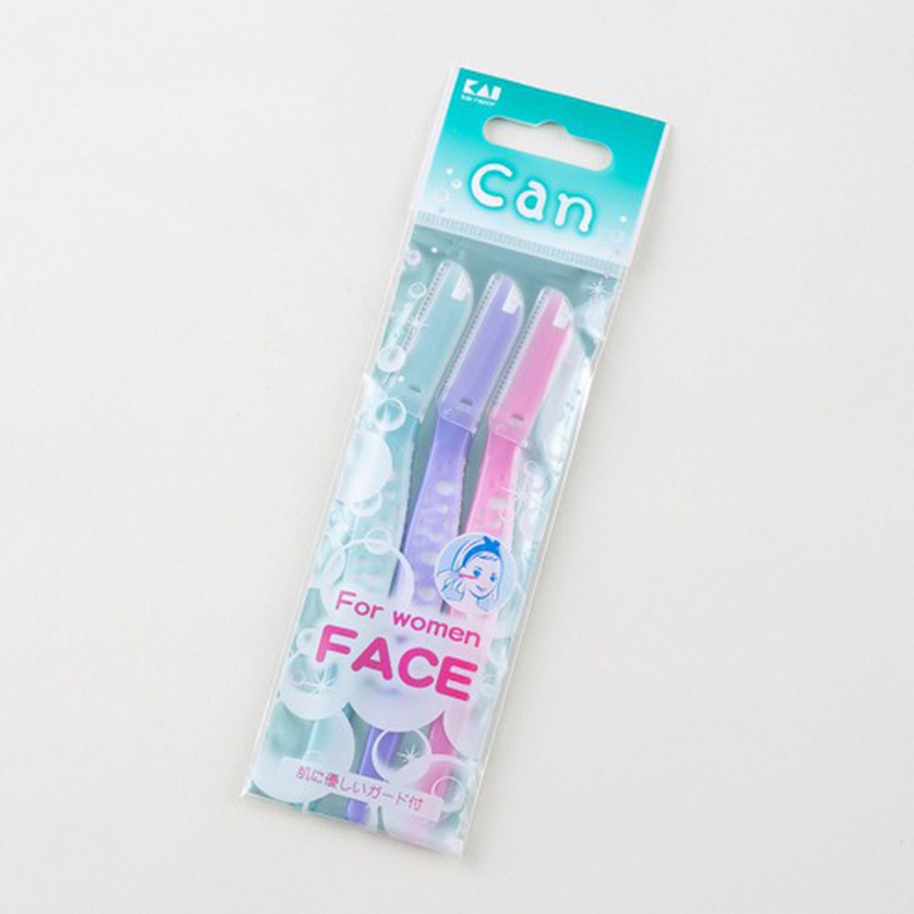 Dao Cạo Lông Mặt Cao Cấp Kai Can For Women Face ( Set 3 Cây)