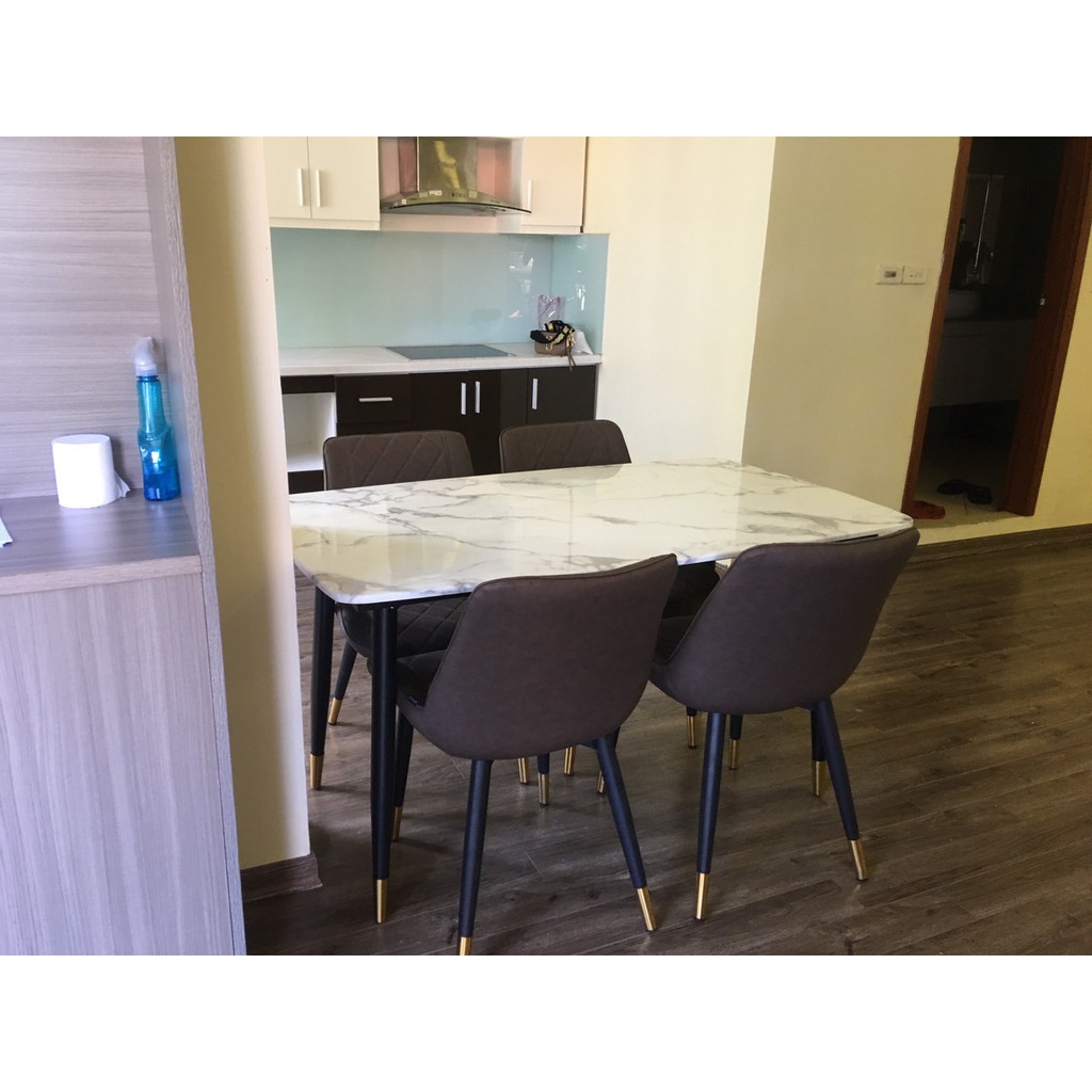 Bộ bàn ăn chân mặt đá + 4 ghế