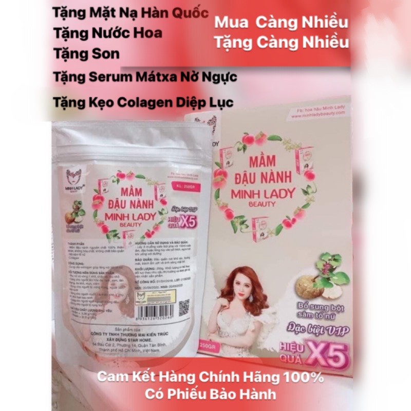 COMBO 5 Hộp Mầm Đậu Nành Minh Lady Tăng Vòng 1 An Toàn, Tặng 3 hộp mâm viên,3 hộp serum massage nở ngực,Cam Kết Hiệu Quả | BigBuy360 - bigbuy360.vn