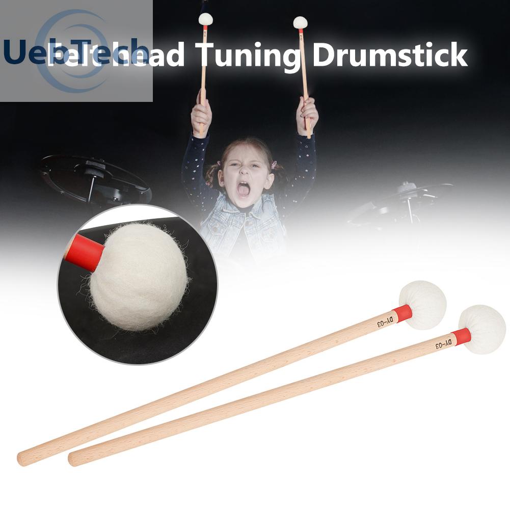 Bộ 2 Dùi Đánh Trống Đầu Nỉ Mềm Tay Cầm Bằng Gỗ