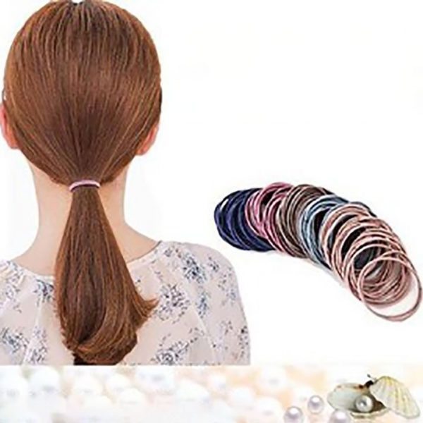 Dây cột tóc trơn đơn giản, không làm gãy tóc đủ màu
