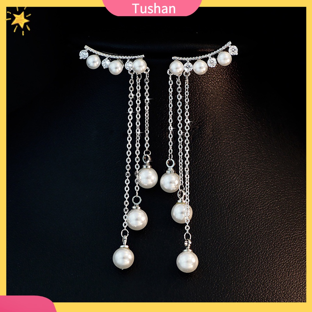 Khuyên tai nữ dài đính ngọc thời trang