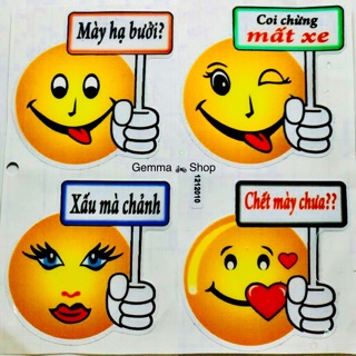 Tem dán decal xe máy hình mặt cười