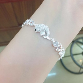 Lắc tay nữ con cá bạc 925 làng nghề vàng bạc HD