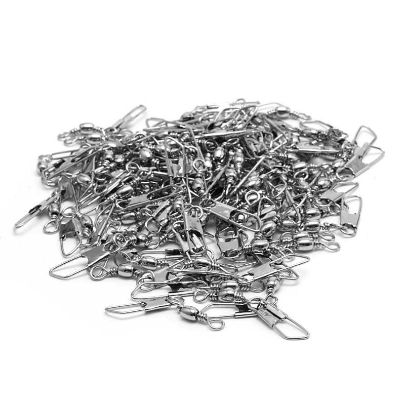 Set 100 mồi giả nhử cá màu bạc/đen 3.2cm
