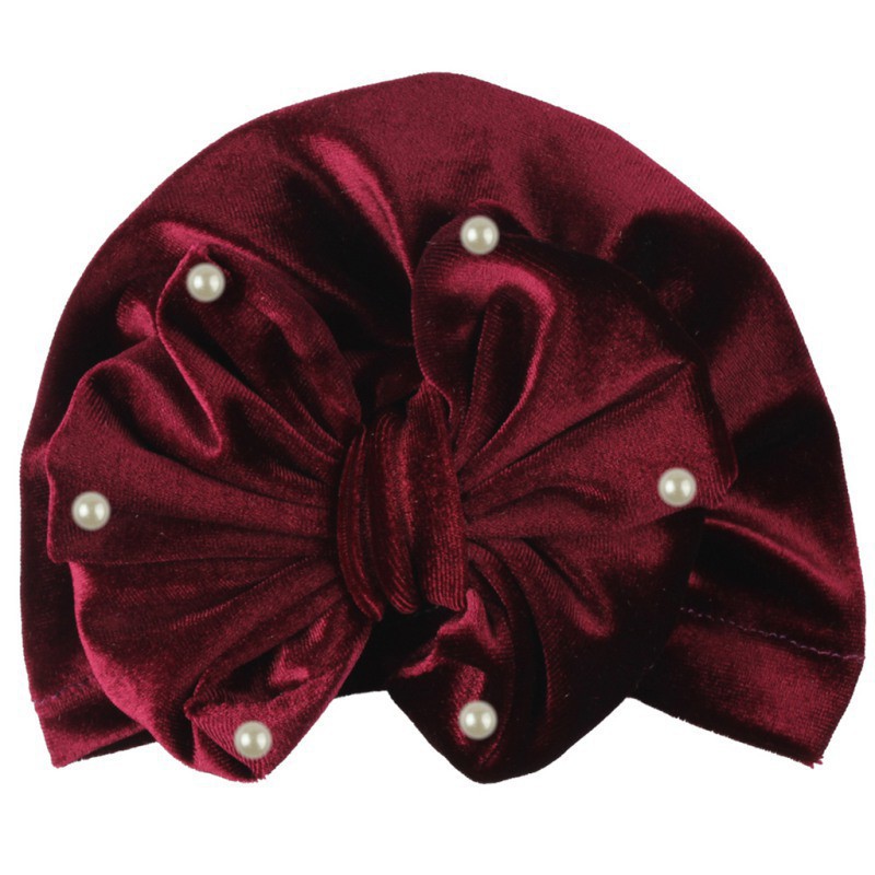 Mũ trùm đầu co giãn thiết kế nơ đáng yêu cho bé