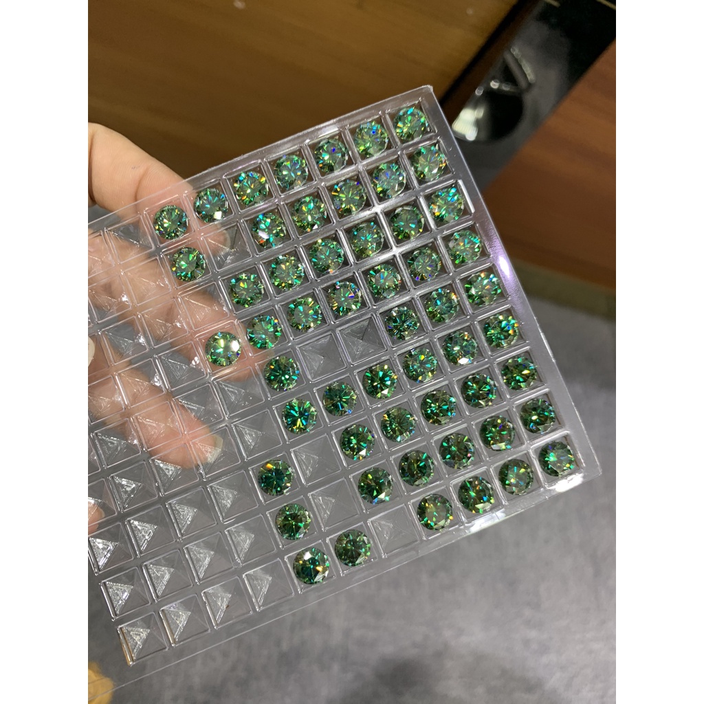 Kim cương nhân tạo Moissanite xanh green 4.5mm