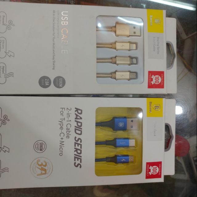 Cáp sạc 3 giắc hiệu baseus
