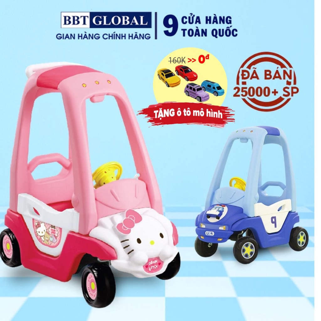 Xe chòi chân cho bé 1 tuổi BBT Global Z07, ô tô chòi chân có nhạc, xe chòi chân ô tô hello kitty