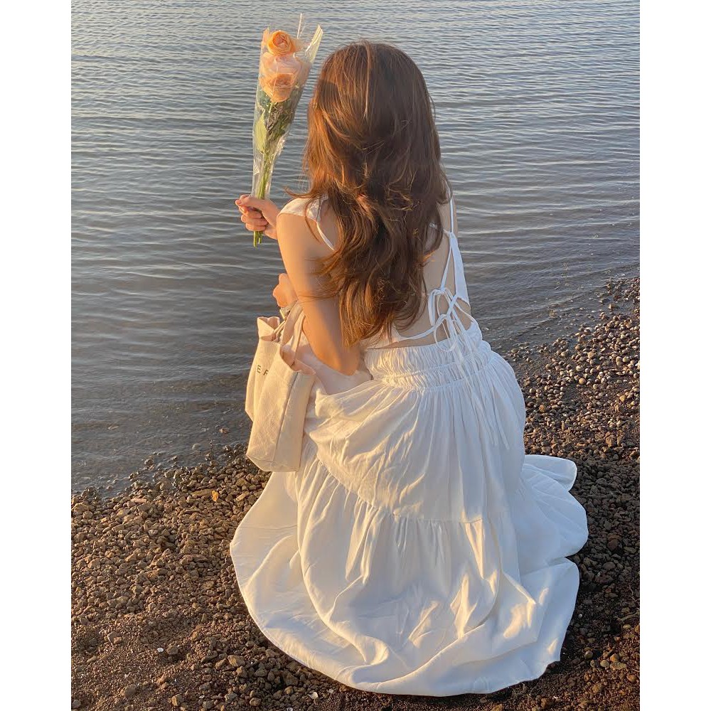 Đầm Trắng Sát Nách Hở Lưng EDINI - D1400 | BigBuy360 - bigbuy360.vn