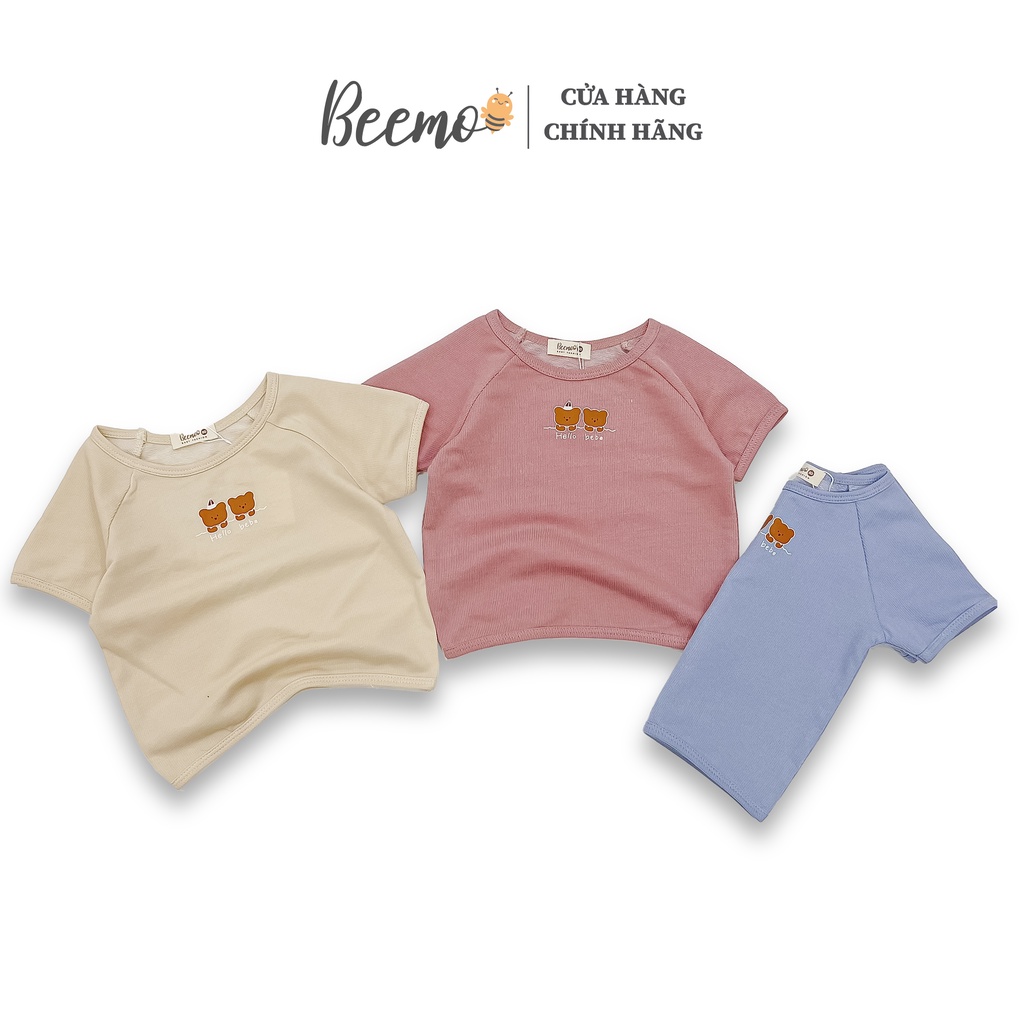 Áo phông cộc tay cho bé trai bé gái Beemo, Chất liệu cotton da cá,3 màu xinh xắn B158