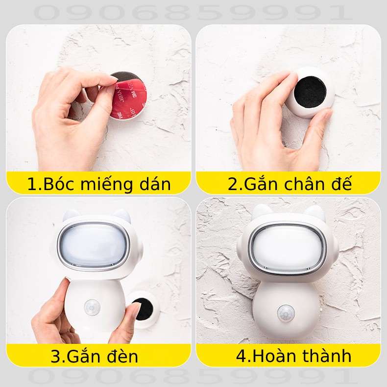 Đèn ngủ mèo robot,đèn sạc cảm biến chuyển động (TW-L20)