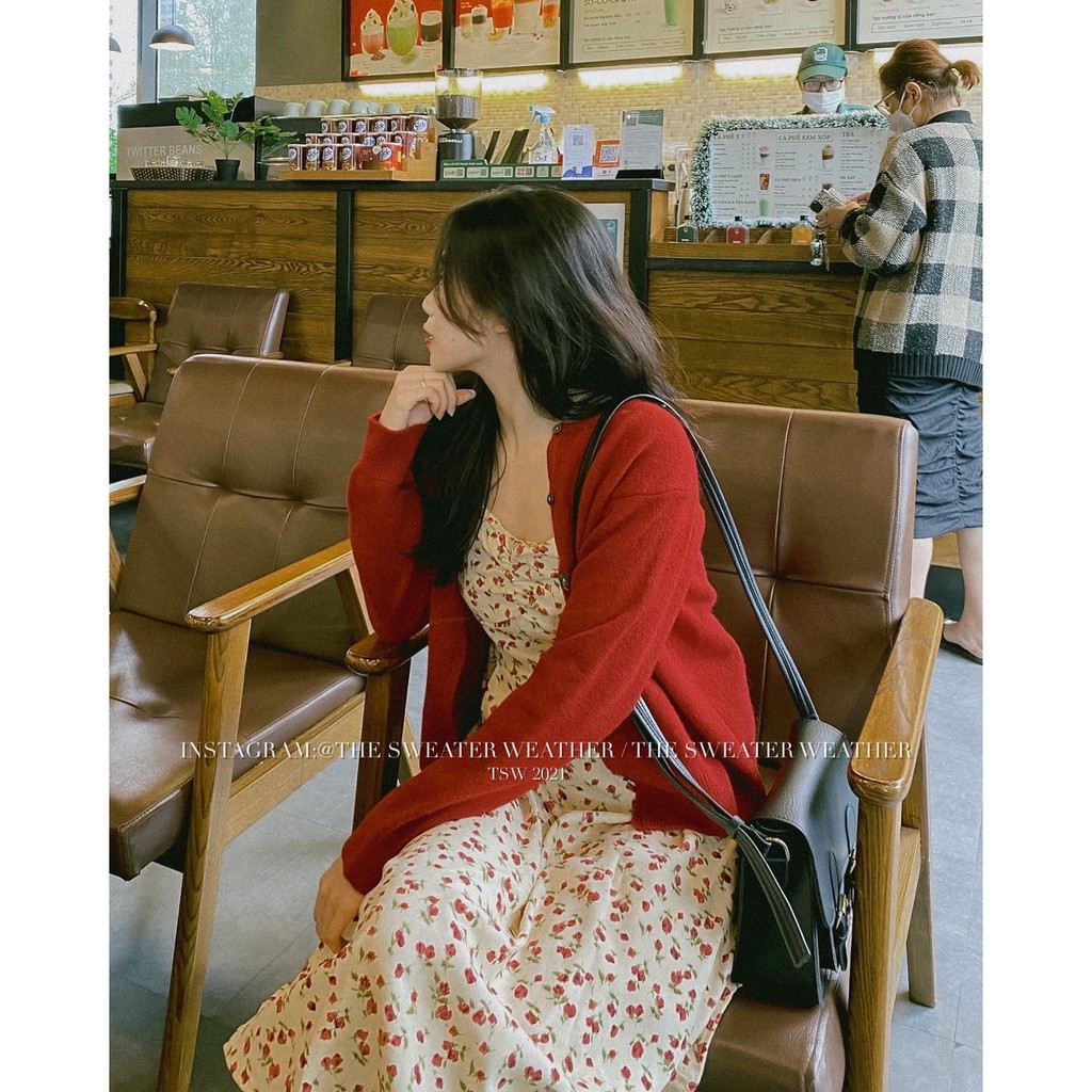 [Mã 2611THTRANG100K hoàn 10% xu đơn 99K] (Ảnh thật) Áo khoác cardigan len cổ tròn viền dày dặn the.sweaterweather TSW | BigBuy360 - bigbuy360.vn