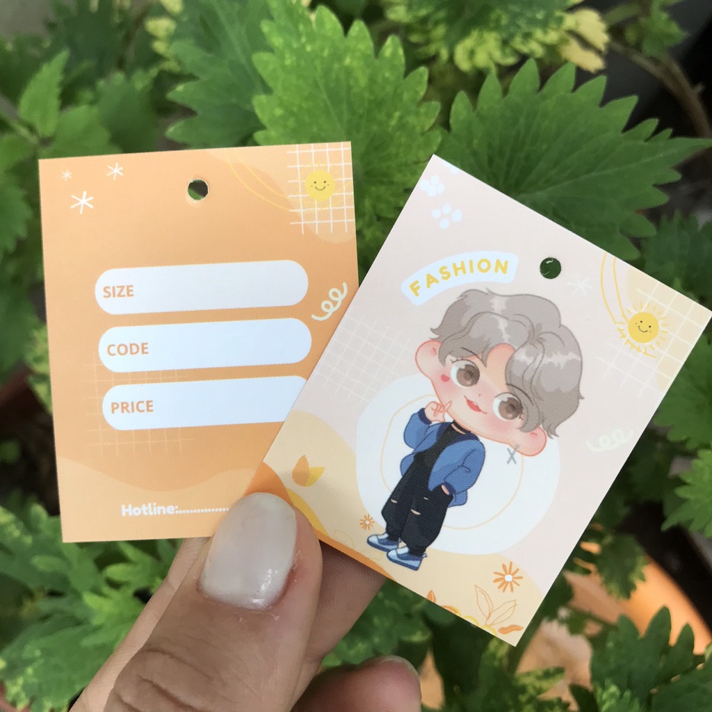 100 cái Tag Quần Áo, Mác Treo Quần Áo, Thẻ Treo Thời Trang nam, fashion baby, Size 4x5.4cm Có Đục Lỗ , Chất Liệu C300 m3