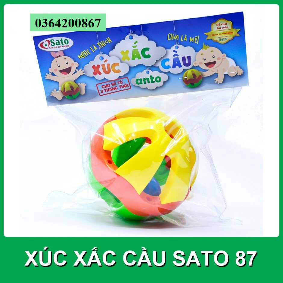 Đồ chơi XÚC XẮC CẦU SATO mẫu 2 đường kính 12cm cho bé từ 3 tháng tuổi