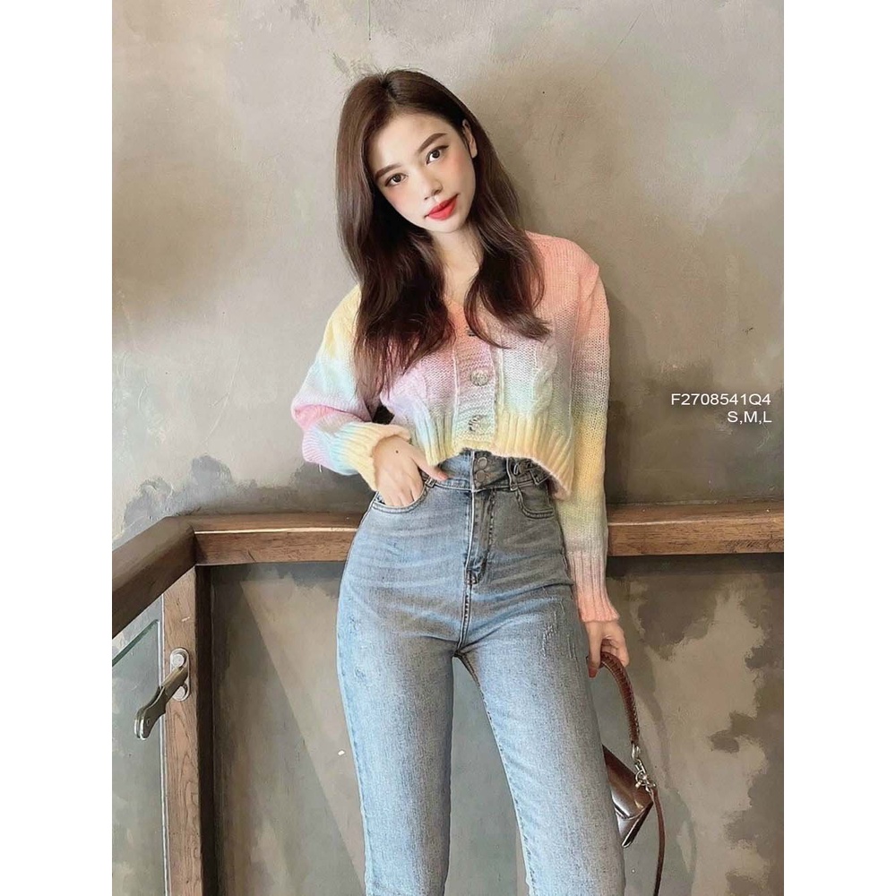 Quần jean dài ôm lưng cao 2 nút tôn dáng!