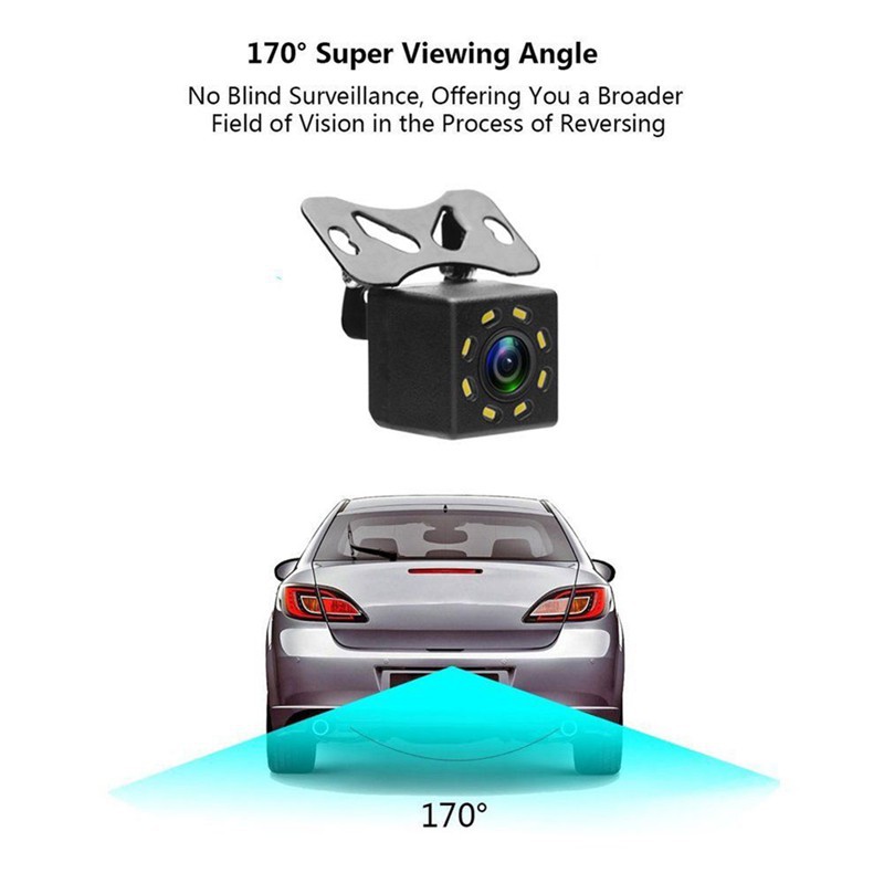 Camera Lùi 8 Led Hồng Ngoại Trợ Sáng, Độ Phân Giải HD, Chống Nước, Tầm Nhìn Ban Đêm 170 Độ Cực Rộng
