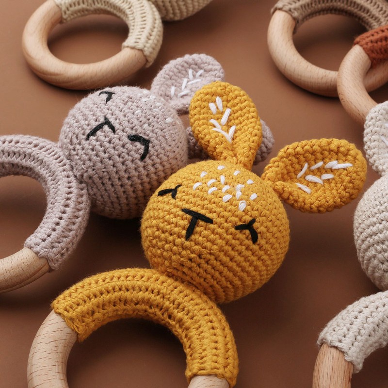 Đồ Chơi Lục Lạc Di Động Đan Móc Giáo Dục Sớm Cho Bé