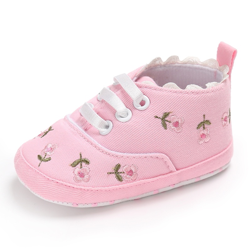 [Hàng Mới] Giày Sneaker Đế Mềm Đính Hoa Cho Bé Gái Sơ Sinh Từ 0-1 Tuổi
