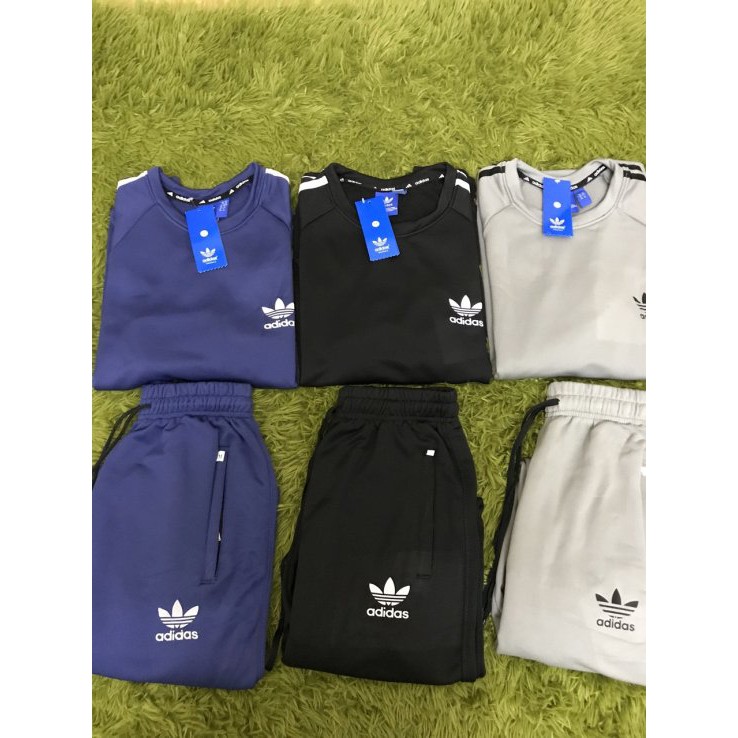 Bộ thể thao nam nỉ thu đông 3 màu, sz 45-75kg 2 sọc tay | BigBuy360 - bigbuy360.vn