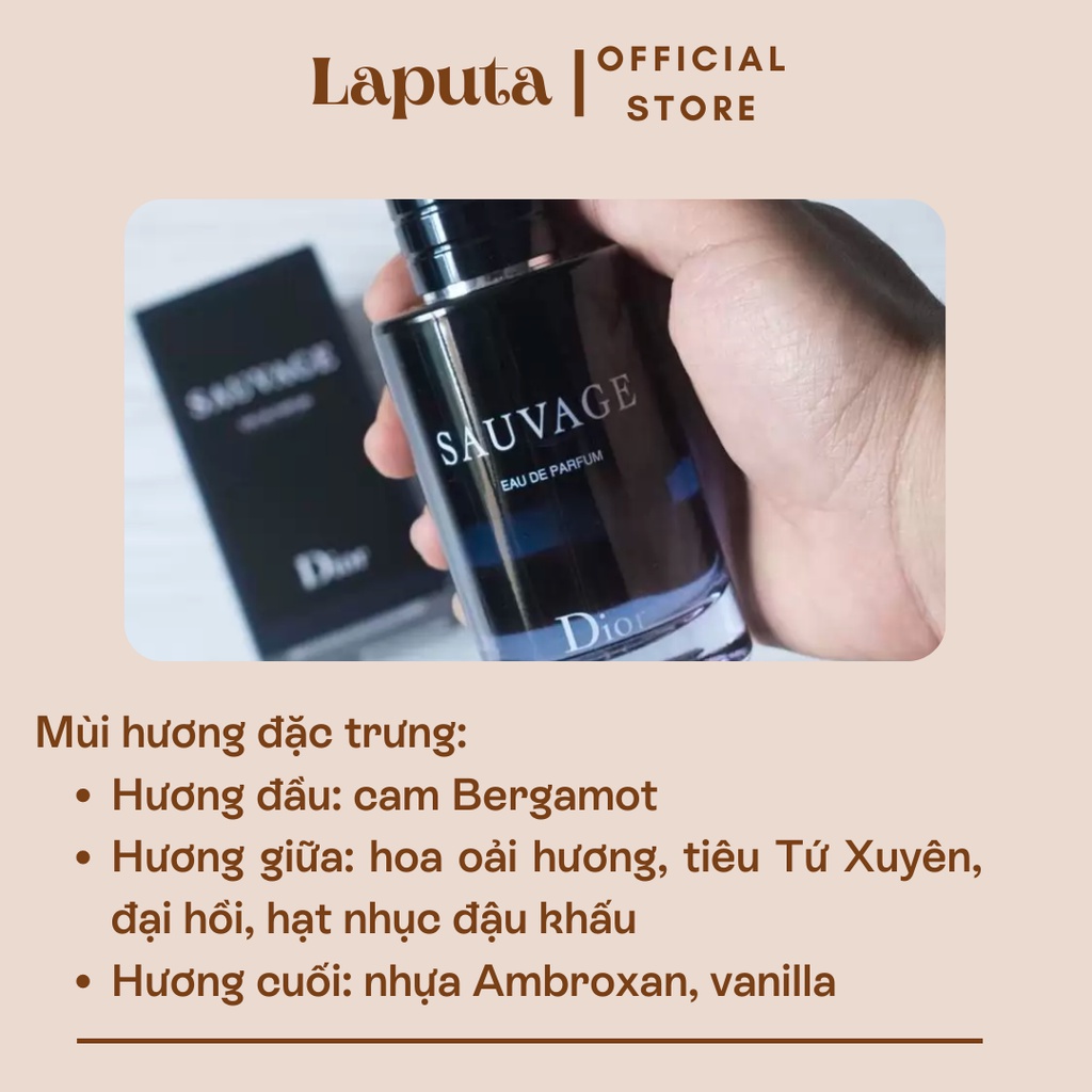 Nước Hoa Nam Sauvage EDP For Men, Mẫu thử 2ml, 5ml, 10ml