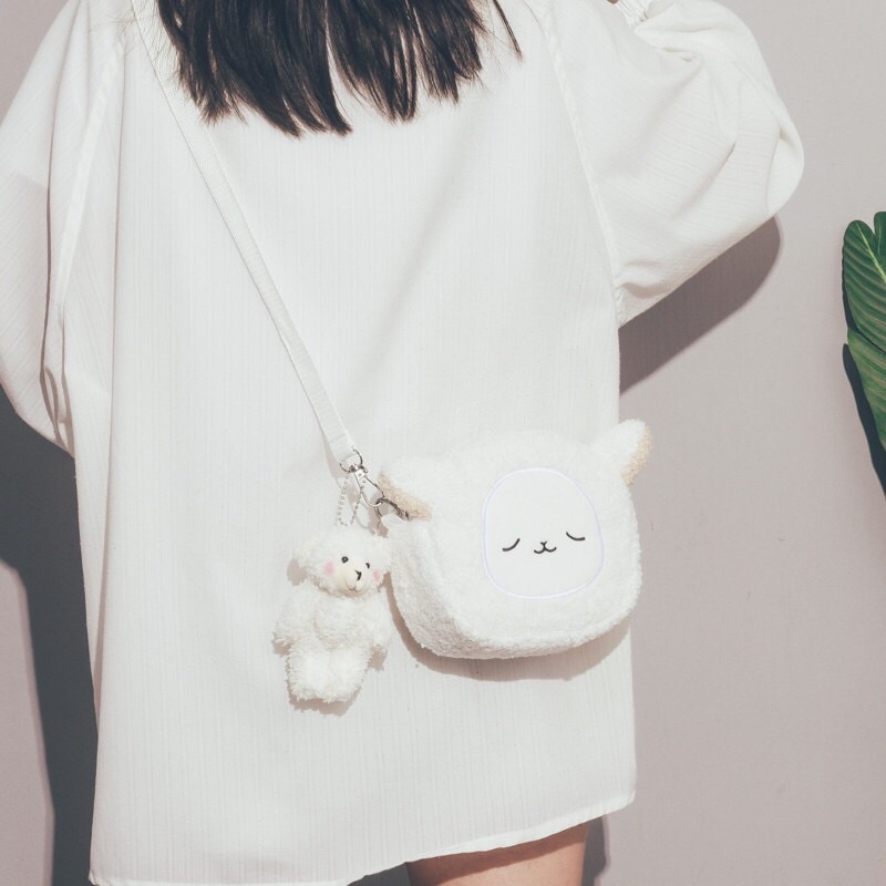 Túi Đeo Chéo Nữ Cừu Trắng Dễ Thương Thời Trang Hàn Quốc