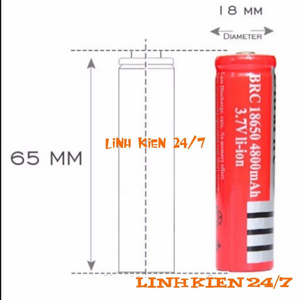 Pin Sạc 3.7v Li-Ion Ultrafire 18650 Dung Lượng 4800mah (1 viên)