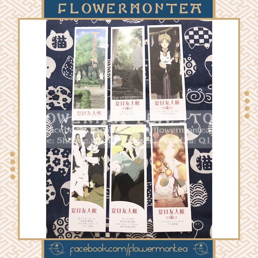Set 6 Thẻ Đánh Dấu Sách | Bookmark Giấy - Natsume's Book Of Friends | Hữu Nhân Sổ