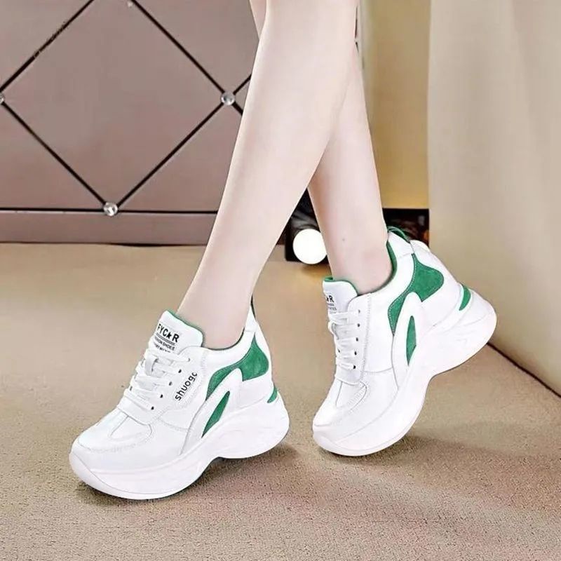 Giày Thể Thao Đế Dày Tăng Chiều Cao Chống Trượt Phong Cách Hàn Quốc Cho Nữ