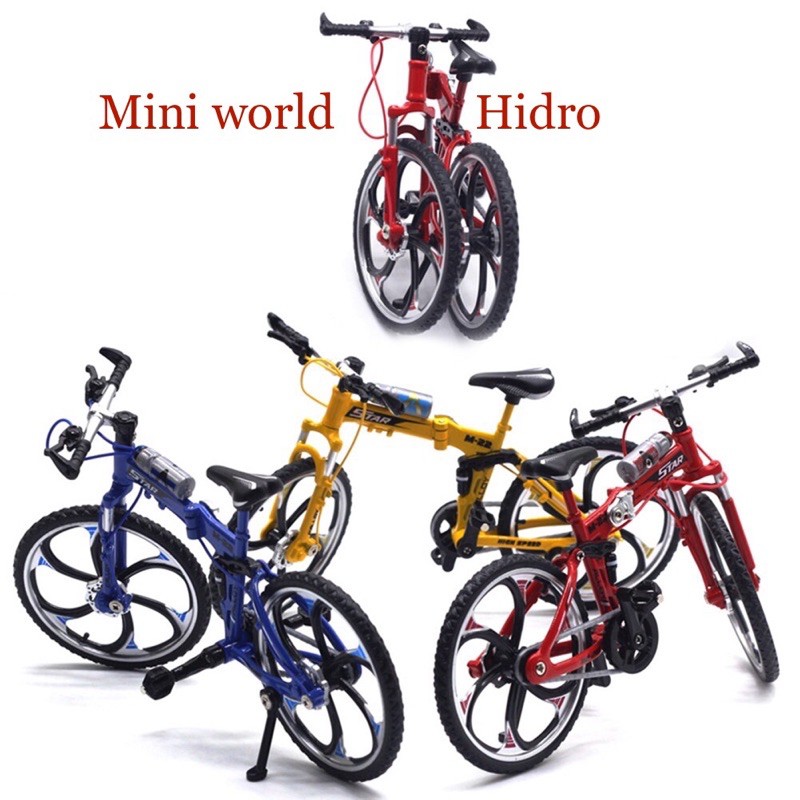 Mô hình xe đạp mini bằng sắt dùng cho búp bê BJD tỉ lệ 1/8, Baboliy