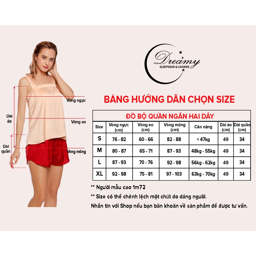 Đồ ngủ nữ ,đồ bộ mặc nhà ,đồ bộ nữ quần short, áo 2 dây Baby doll dáng suông xinh xắn Dreamy DN24