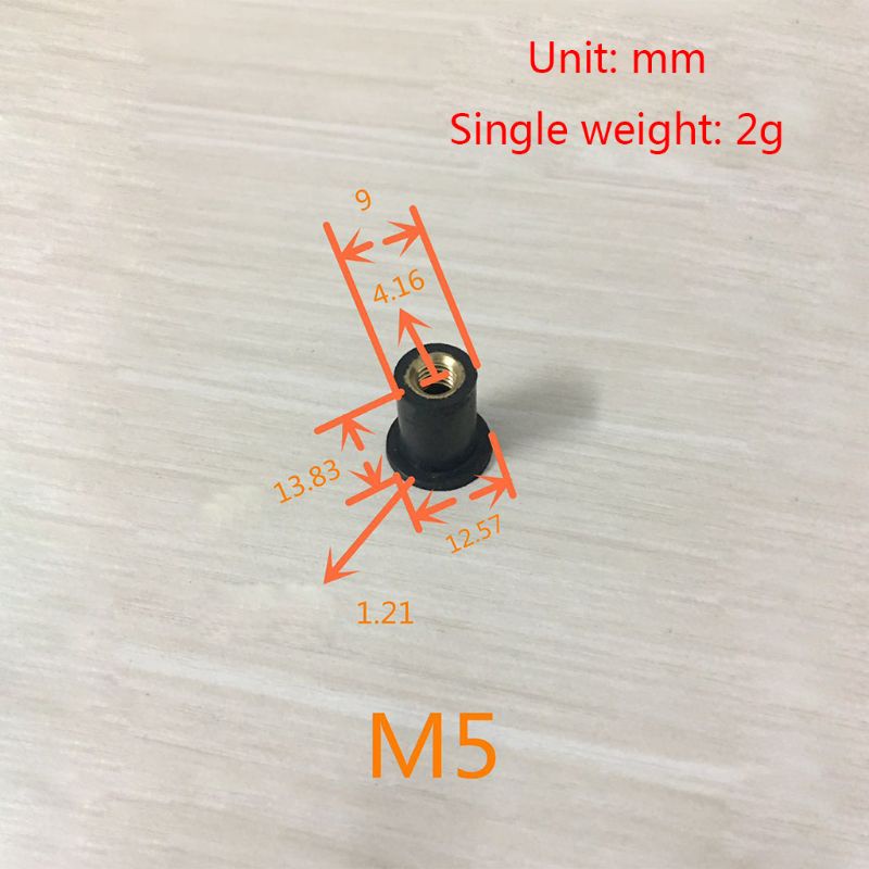 Set 10 Đai Ốc Cao Su M4 M5 M6 Cố Định Điểm Mù Cho Xe Máy