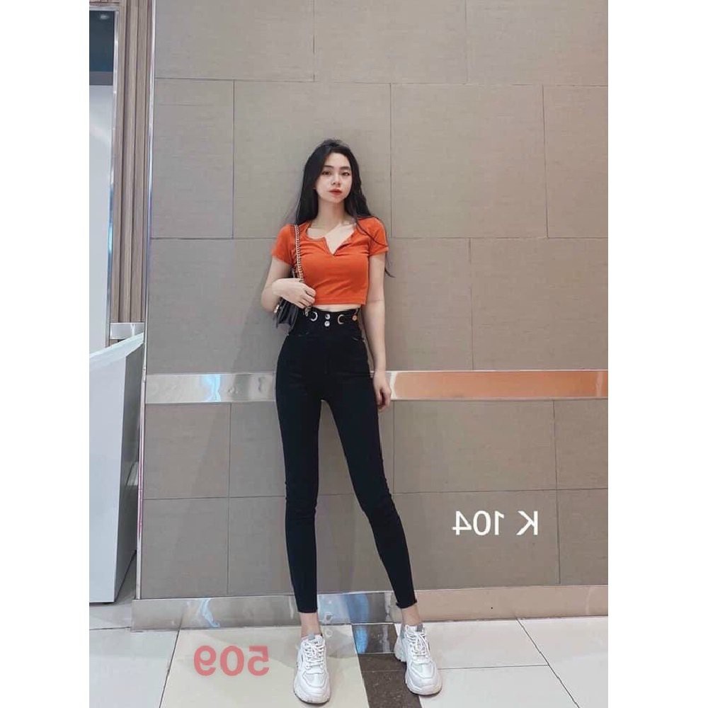 Quần jean nữ cao cấp julido store, quần bò nữ màu đen bó chân lưng cao phong cách HÀN QUỐC 2021 jn509