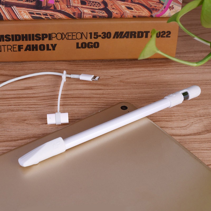 Bộ 3 Nắp Đậy + Vỏ Bọc + Dây Cáp + Đầu Nối Lightning Cho Bút Cảm Ứng Apple Pencil