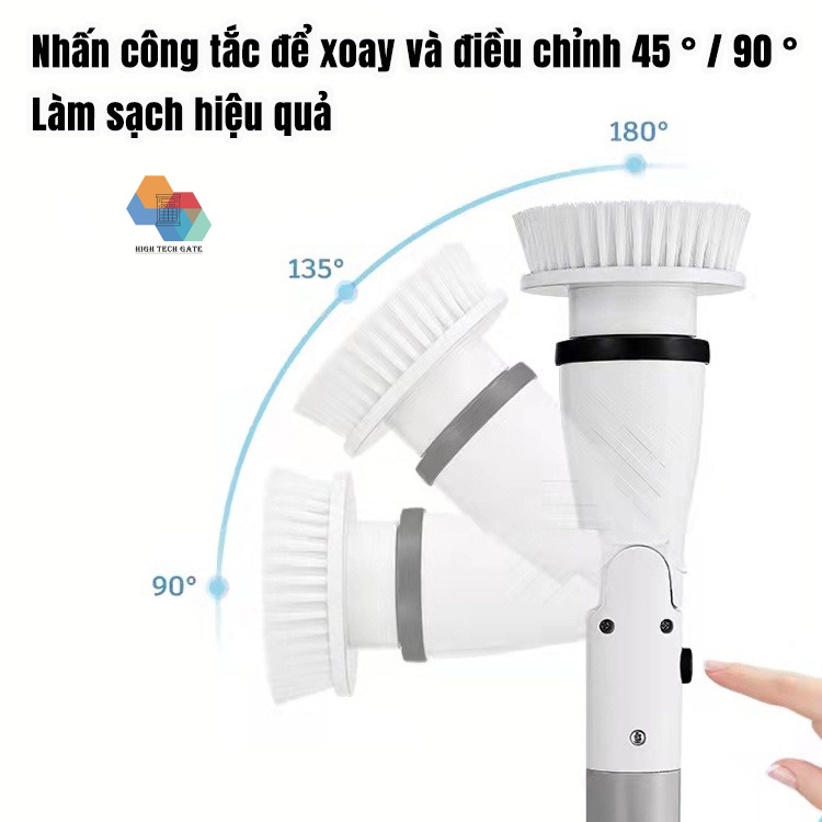 Máy Chà Nhà Vệ Sinh Jesopb K129, Chổi Cọ Bồn Cầu Đa Năng, Chùi Lau Sàn Nhà Không Dây, Pin 4000mAh, 75 phút sạc sử dụng