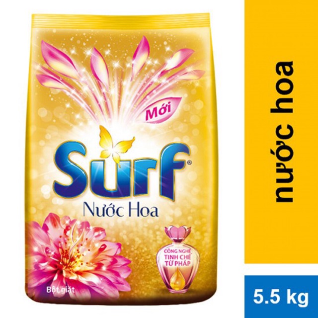 [Mã HCMSPS44 giảm 10% đơn 150K] Bột giặt Surf hương Nước hoa 5,5kg