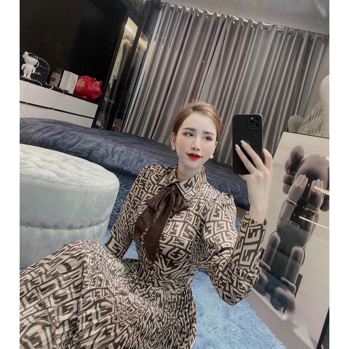 Váy lụa zic zac siêu sang