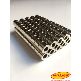 Bộ 10 viên nam châm đất hiếm 15x10mm lỗ tròn m10